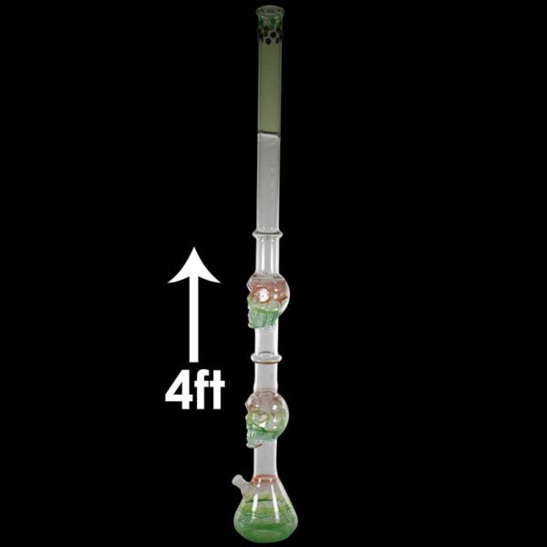 4 Footer Double Skull Water Pipe